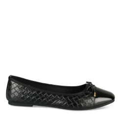 Ballerines NOIR Femme Motif Tressé A Enfiler