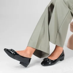 Ballerines NOIR Femme Motif Chaîne A Enfiler