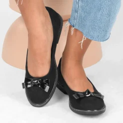 Ballerines NOIR Femme Motif Uni A Enfiler