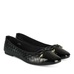 Ballerines NOIR Femme Motif Tressé A Enfiler