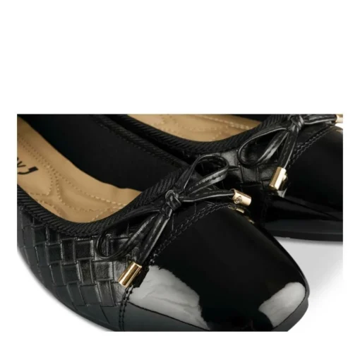Ballerines NOIR Femme Motif Tressé A Enfiler