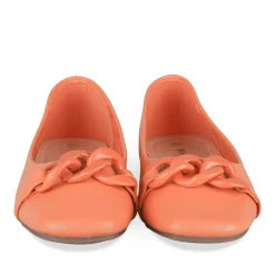 Ballerines ORANGE Femme Motif Chaîne A Enfiler