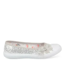 Ballerines Toile ARGENT Fille