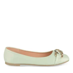 Ballerines VERT Femme Motif Uni A Enfiler