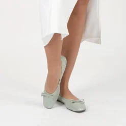 Ballerines VERT Femme Motif Uni A Enfiler
