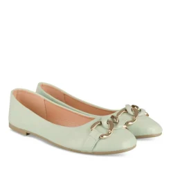 Ballerines VERT Femme Motif Uni A Enfiler