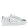 Baskets ARGENT Femme Motif Paillettes Lacets