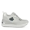 Baskets ARGENT Femme Motif Paillettes Lacets