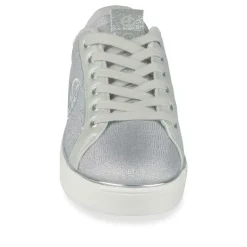 Baskets ARGENT Femme Motif Paillettes Lacets