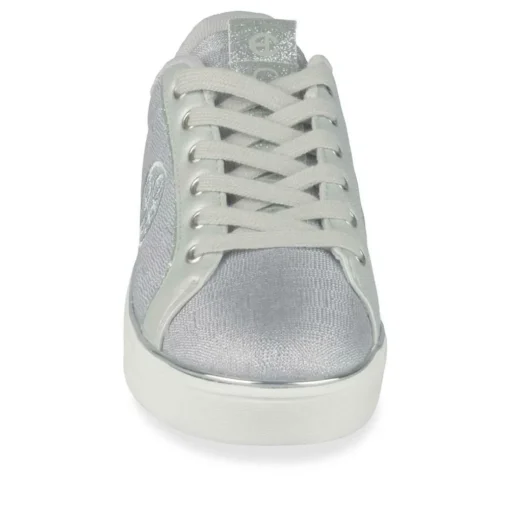 Baskets ARGENT Femme Motif Paillettes Lacets