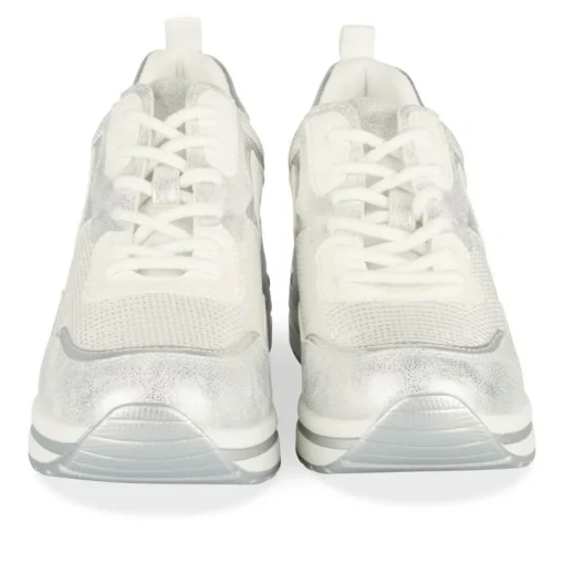 Baskets ARGENT Femme Motif Uni Lacets