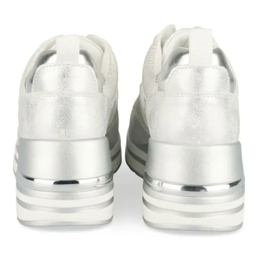 Baskets ARGENT Femme Motif Uni Lacets