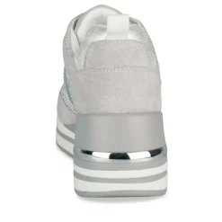 Baskets ARGENT Femme Motif Paillettes Lacets