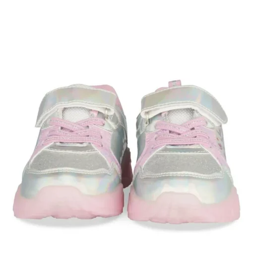 Baskets ARGENT Fille Motif Iridescent Scratch