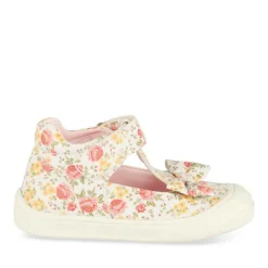 Baskets Babies BLANC Fille Motif Fleuri Scratch