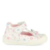 Baskets Babies BLANC Fille Motif Fleuri Scratch