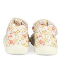 Baskets Babies BLANC Fille Motif Fleuri Scratch