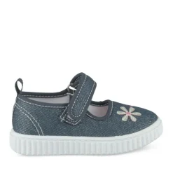 Baskets Babies MARINE Fille Motif Fleuri Scratch