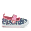 Baskets Babies MARINE Fille Motif Fleuri Scratch