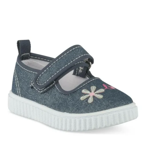 Baskets Babies MARINE Fille Motif Fleuri Scratch