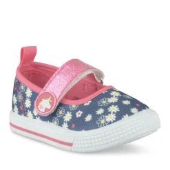 Baskets Babies MARINE Fille Motif Fleuri Scratch