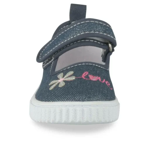 Baskets Babies MARINE Fille Motif Fleuri Scratch