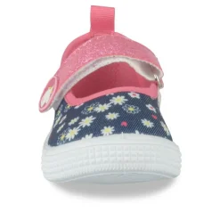 Baskets Babies MARINE Fille Motif Fleuri Scratch