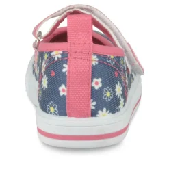 Baskets Babies MARINE Fille Motif Fleuri Scratch