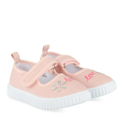 Baskets Babies ROSE Fille Motif Fleuri Scratch