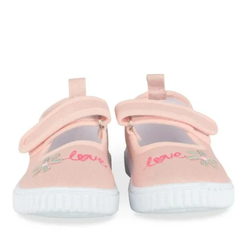 Baskets Babies ROSE Fille Motif Fleuri Scratch