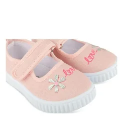 Baskets Babies ROSE Fille Motif Fleuri Scratch