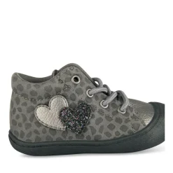 Baskets Baskets ARGENT Fille Motif Coeurs Lacets