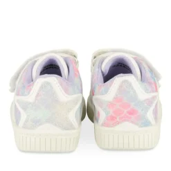 Baskets Baskets BLANC Fille Motif Iridescent Scratch