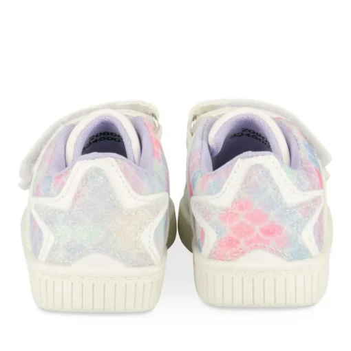 Baskets Baskets BLANC Fille Motif Iridescent Scratch