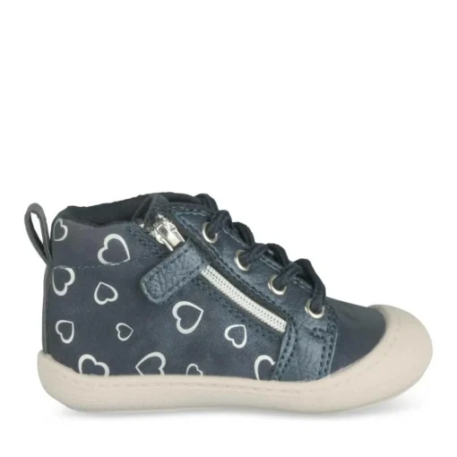 Baskets Baskets MARINE Fille Motif Coeurs Lacets