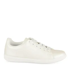 Baskets BEIGE Femme Motif Iridescent Lacets