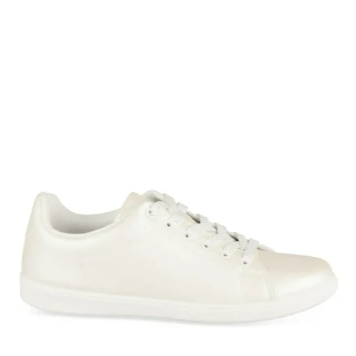 Baskets BEIGE Femme Motif Iridescent Lacets