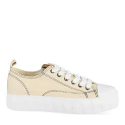 Baskets BEIGE Femme Motif Uni Lacets