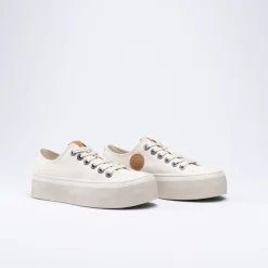 Baskets BEIGE Femme Motif Uni Lacets
