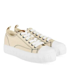 Baskets BEIGE Femme Motif Uni Lacets