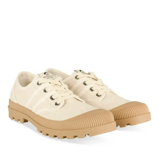 Baskets BEIGE Femme Motif Uni Lacets