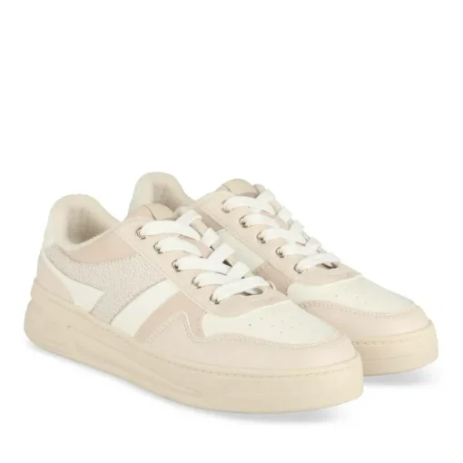 Baskets BEIGE Femme Motif Uni Lacets