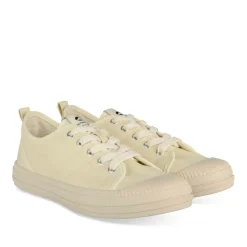 Baskets BEIGE Femme Motif Uni Lacets