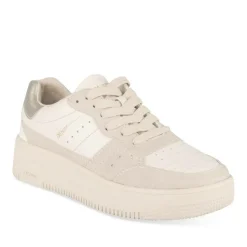 Baskets BEIGE Femme Motif Uni Lacets