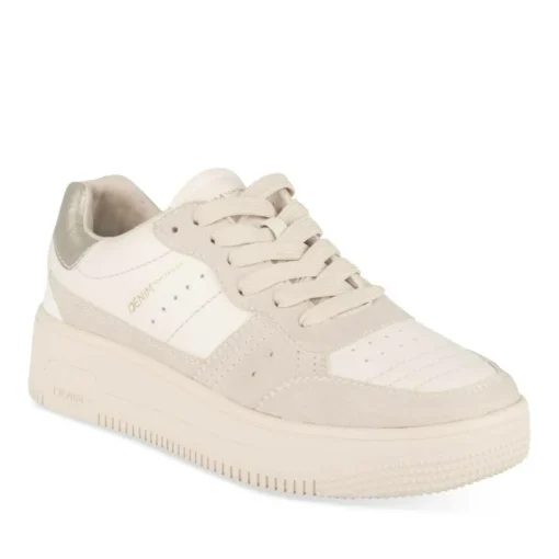 Baskets BEIGE Femme Motif Uni Lacets