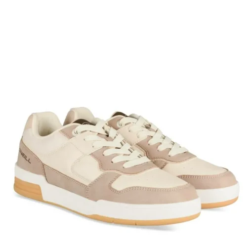 Baskets BEIGE Femme Motif Uni Lacets