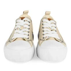 Baskets BEIGE Femme Motif Uni Lacets