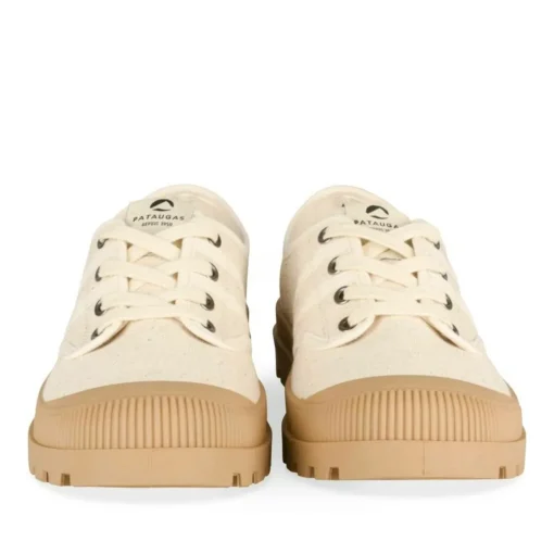 Baskets BEIGE Femme Motif Uni Lacets