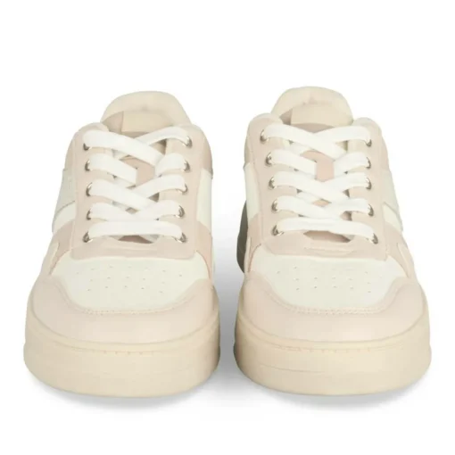 Baskets BEIGE Femme Motif Uni Lacets