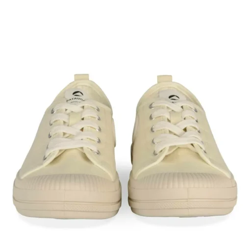 Baskets BEIGE Femme Motif Uni Lacets